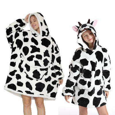 Kapuzenpulli mit Decke für Mutter und Tochter