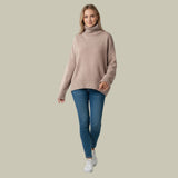 Sabine | Damen Übergroßer Rollkragenpullover für den Winter in Beige