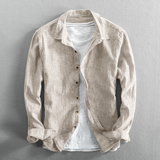 Constantino - Gestreiftes Leinenhemd in Beige