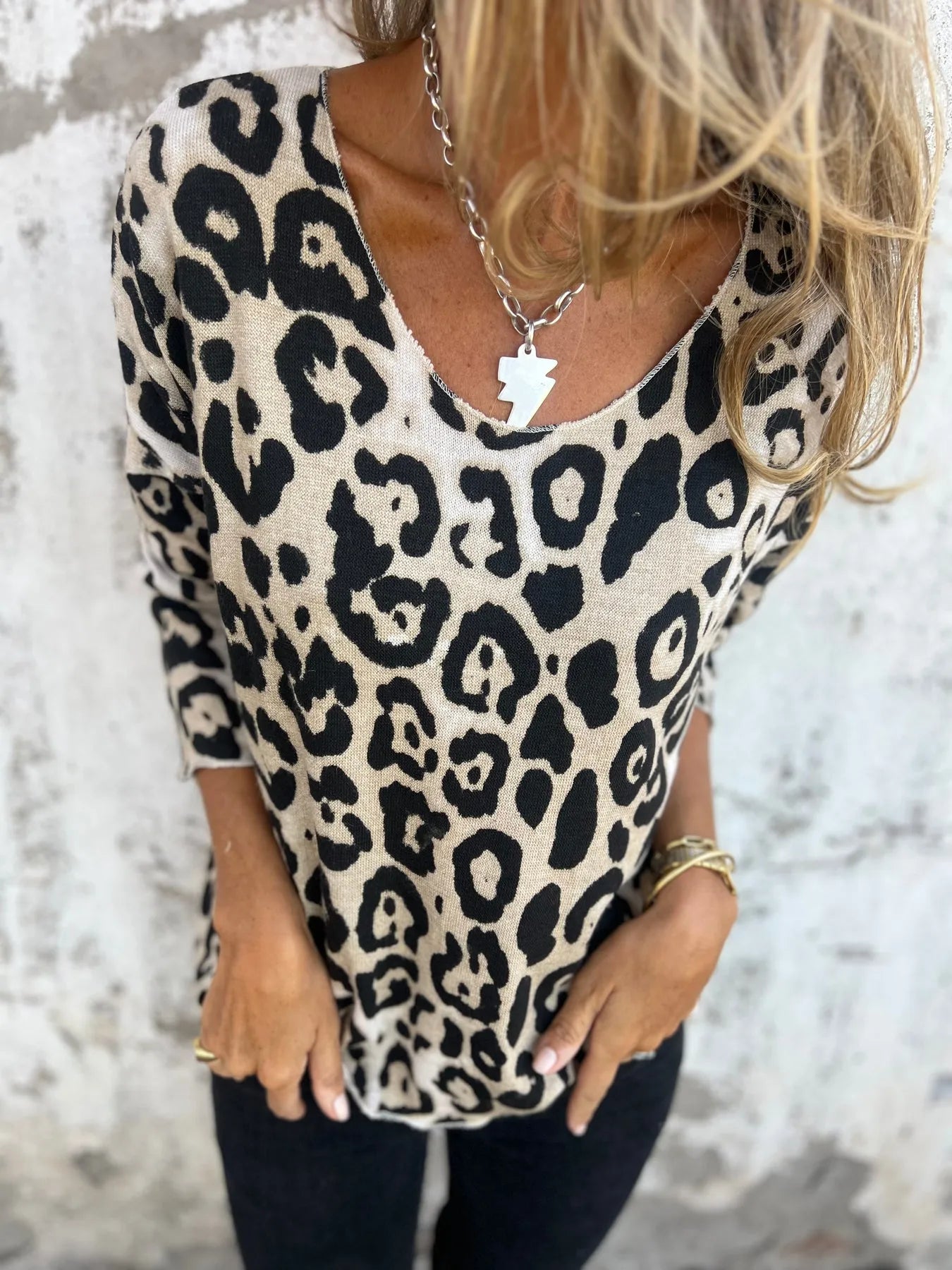 INA - PULLOVER MIT ANIMALPRINT