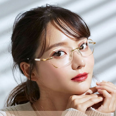 Damen Diamant Rahmenlose Anti-Blaulicht Presbyopie Brille