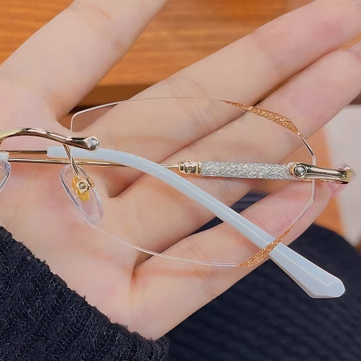 Damen Diamant Rahmenlose Anti-Blaulicht Presbyopie Brille