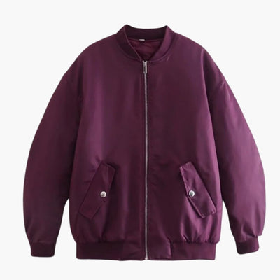 Damen Bomberjacke mit Reißverschluss und Fronttaschen