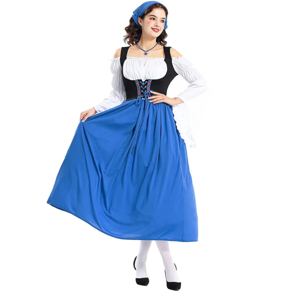 Damen Besticktes Traditionelles Dirndl Kleid | Midi