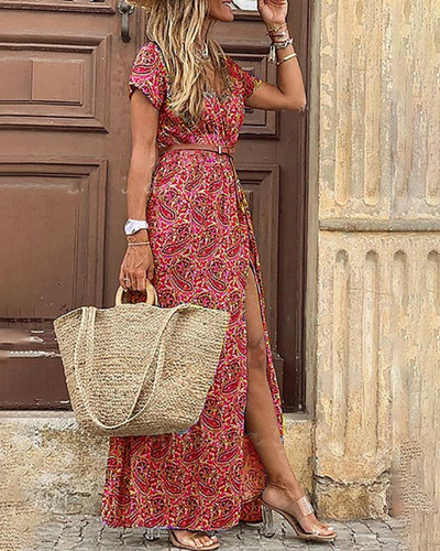 Damen Fließendes Boho Sommerkleid | Sommer Maxi Kleid