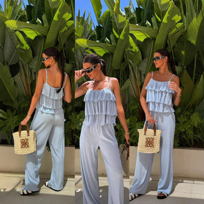 Damen Jumpsuit Elegant Mit Volants Leicht und Bequem