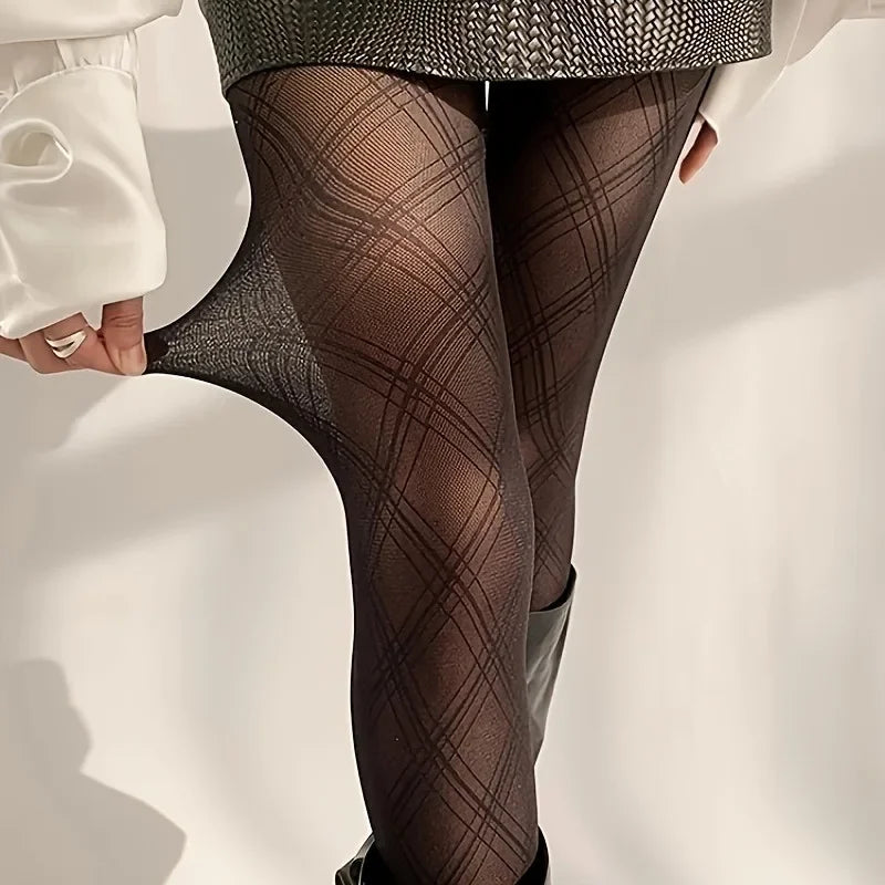 Damen Strumpfhose Rautenmuster Elegant für Stilvolle Looks