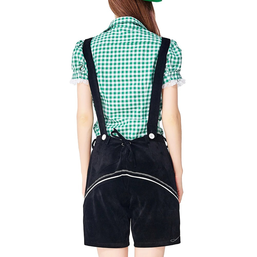 Damen Trachtenanzug Lederhosen Mit Bluse Elegant