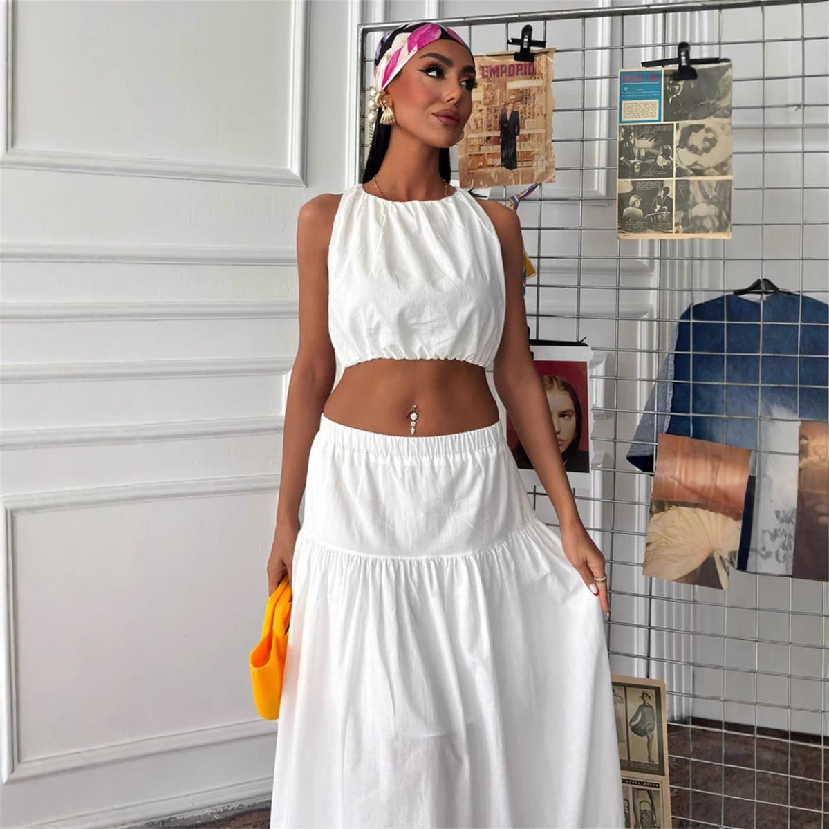 Damen Zweiteiliges Kleid Leicht Elegant Mit Gerafftem Oberteil