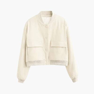 Damen kurze Bomberjacke mit Klappentaschen