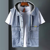 Reeves Denim Kapuzenweste in Blau