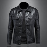Francesco - Saisonale Lederjacke in Schwarz