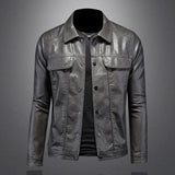 Francesco - Saisonale Lederjacke in Grau