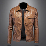 Francesco - Saisonale Lederjacke in Braun