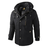 Tyron | Eleganter Trenchcoat mit Kapuze für Herren in Schwarz