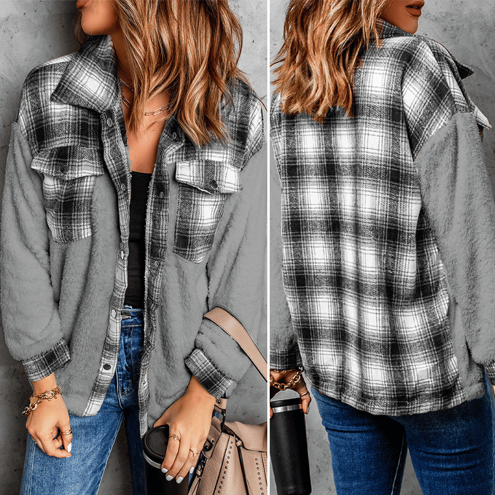 Meredith - Langärmlige Damenjacke mit wattiertem Revers