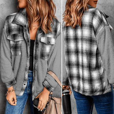 Meredith - Langärmlige Damenjacke mit wattiertem Revers