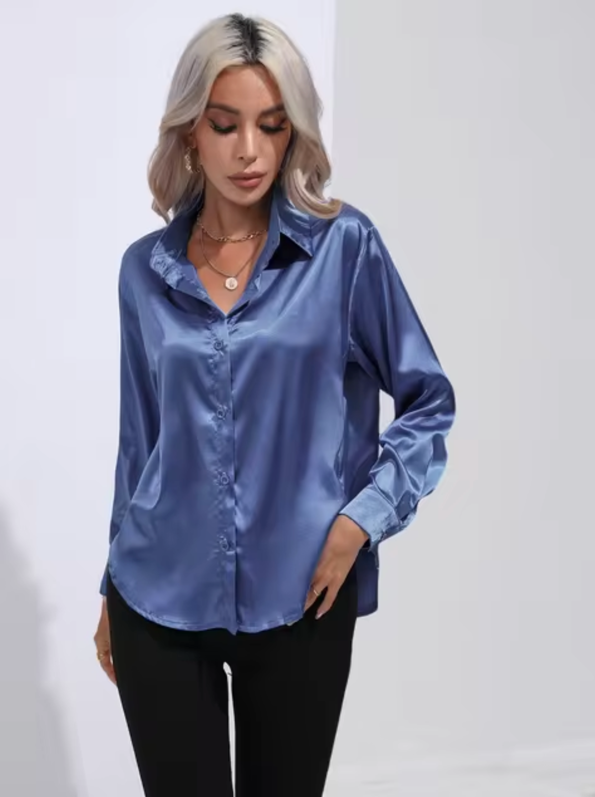 Doreen | Elegante Satin Charm Bluse