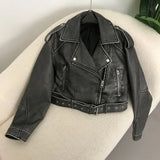 Benthe - stylische Lederjacke für den Frühling in Grau