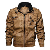 Timon Stone Engine Lederjacke in Kaffeebraun