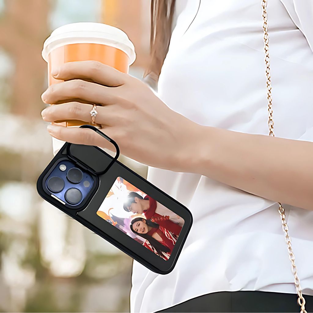 E-Ink Foto-Hülle mit Ständer für iPhone