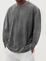 Nestor | Rundhalsausschnitt Langarmshirt in Grau