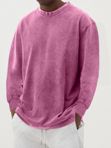 Nestor | Rundhalsausschnitt Langarmshirt in Rosa