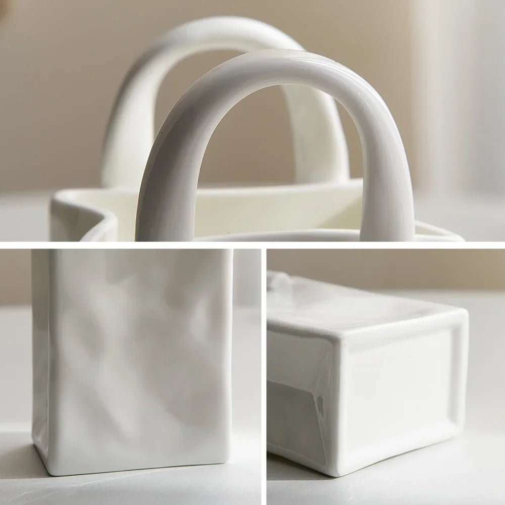 Einfache dekorative Handtaschenvase