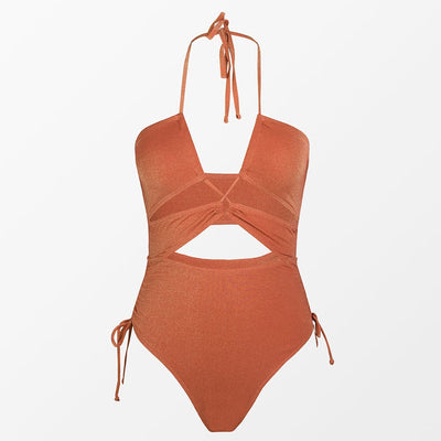 Einteiliger Badeanzug mit Riemen