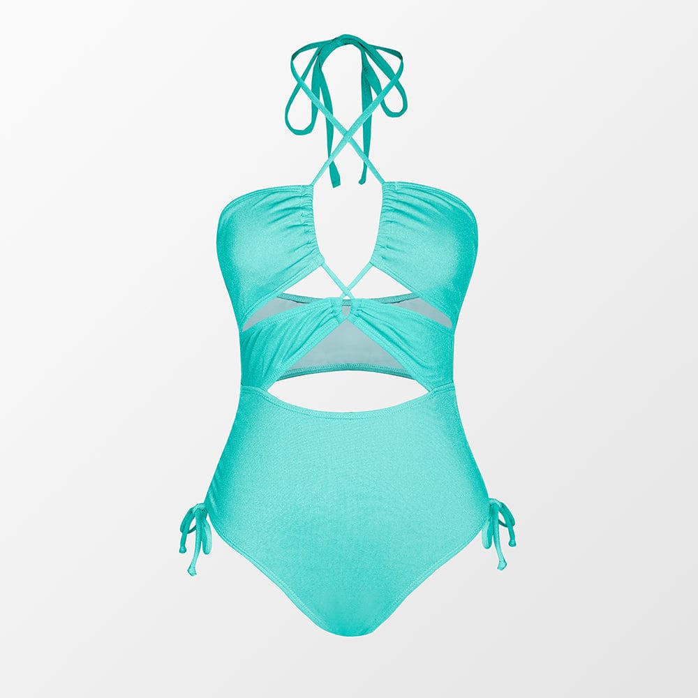 Einteiliger Badeanzug mit Riemen