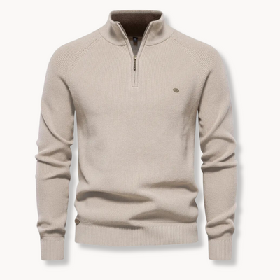 Eleganter Pullover mit Stehkragen und Zip