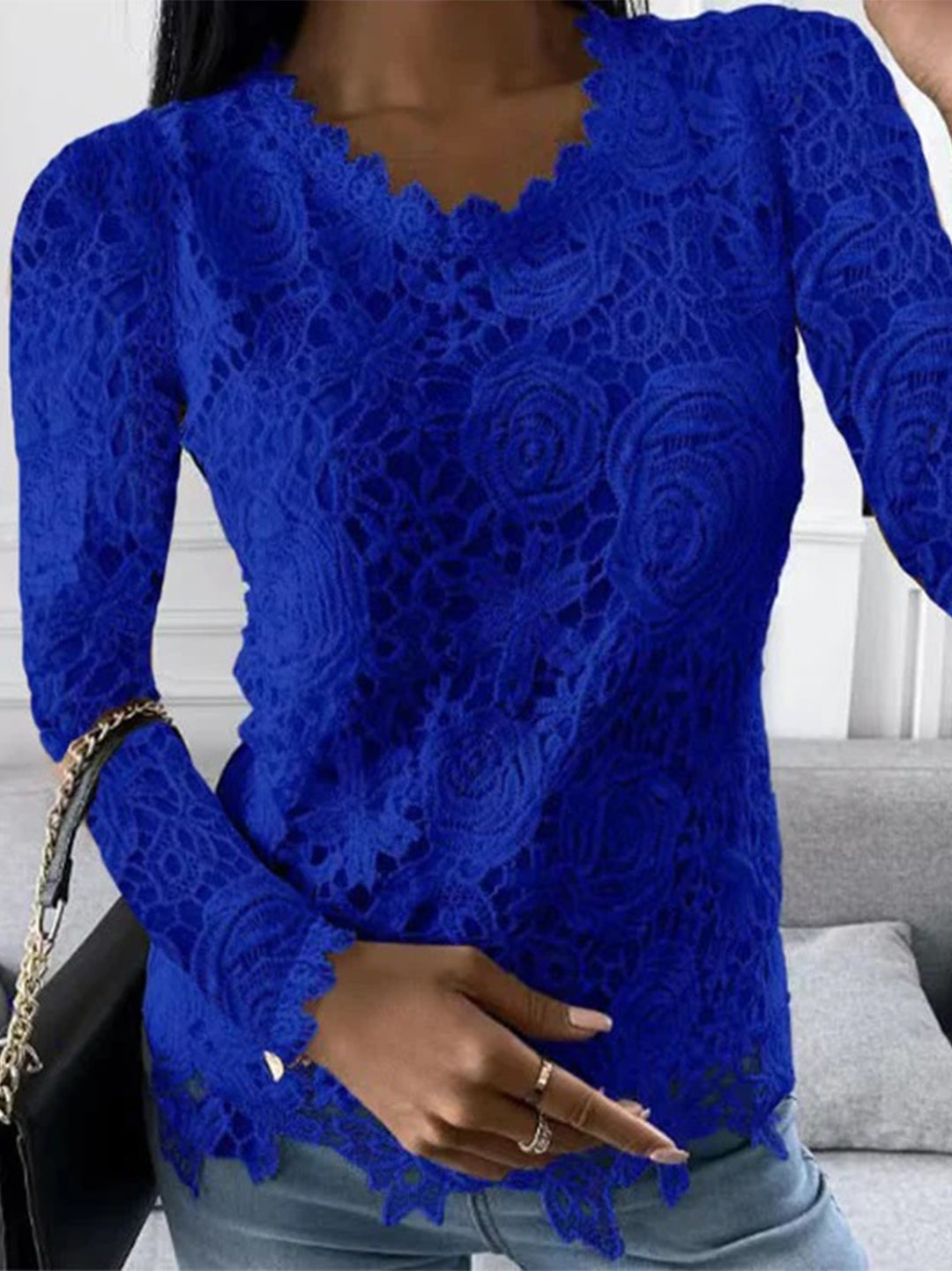 Crystal - Damen Langarmshirt mit langem Schnitt