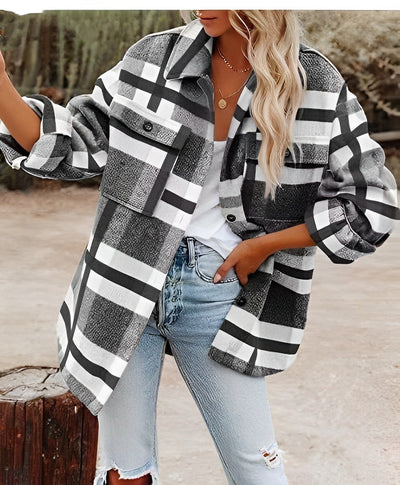 Philomena - Damen Winterjacke Kariert