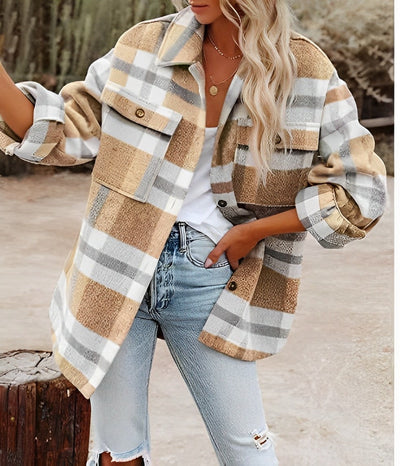 Philomena - Damen Winterjacke Kariert