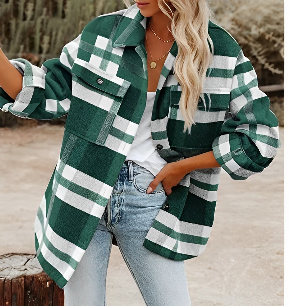 Philomena - Damen Winterjacke Kariert