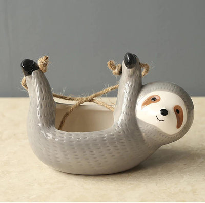 Faultier Keramischer Hängender Sukkulenten-Topf