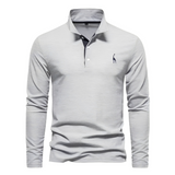 Antoine - Langärmeliges Herren-Poloshirt für den Alltag in Grau