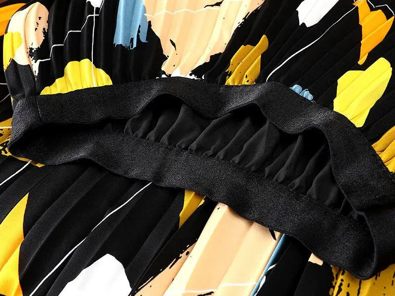 Kleurrijke midi-jurk van chiffon