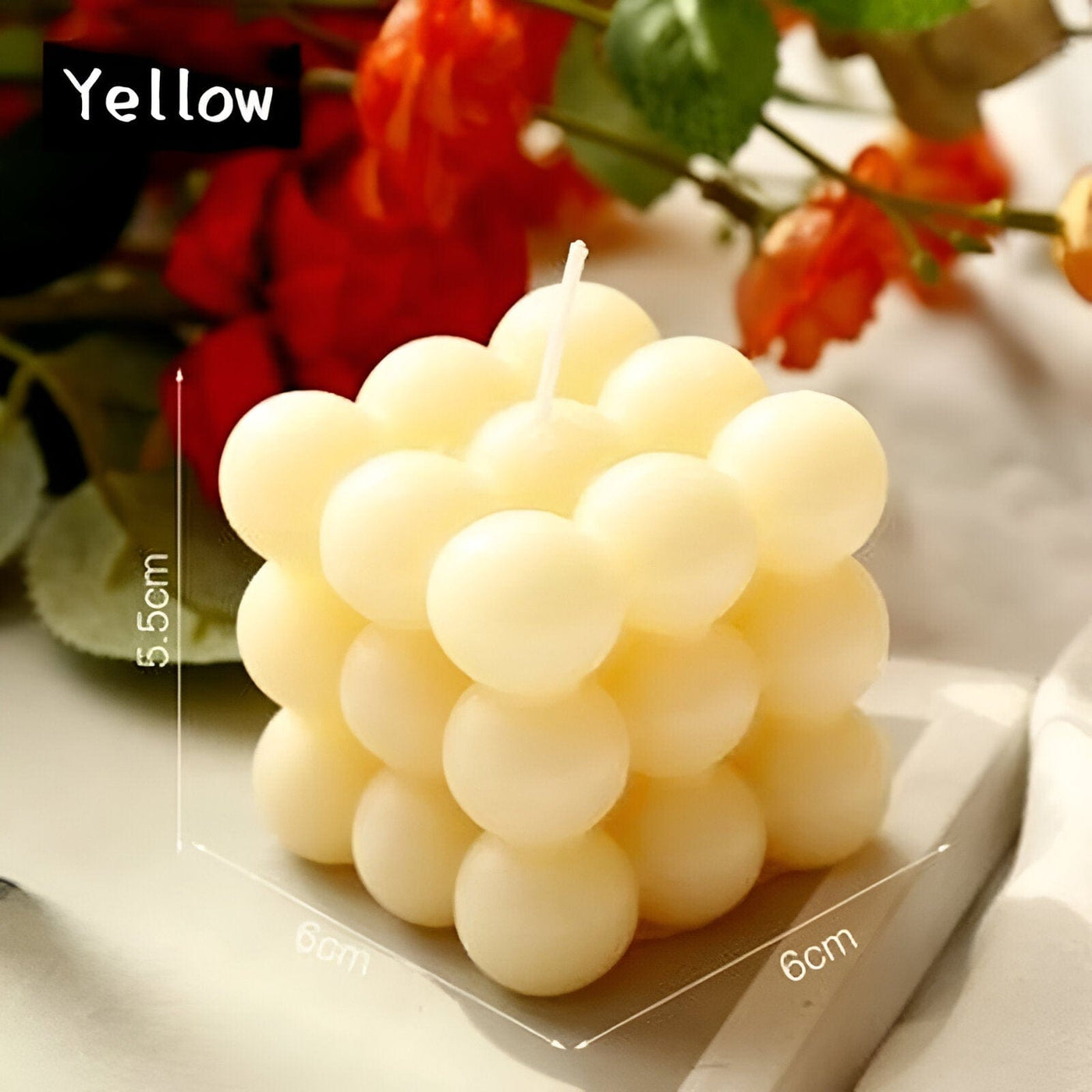 Geometrische Blasenwürfelkerze