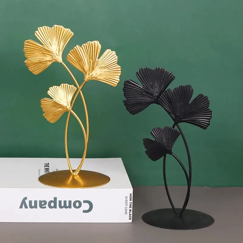 Gold Ginkgo Blatt Eisen Skulptur