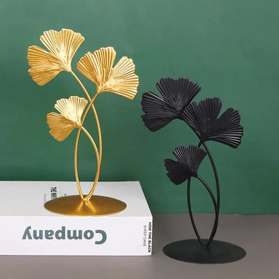 Gold Ginkgo Blatt Eisen Skulptur