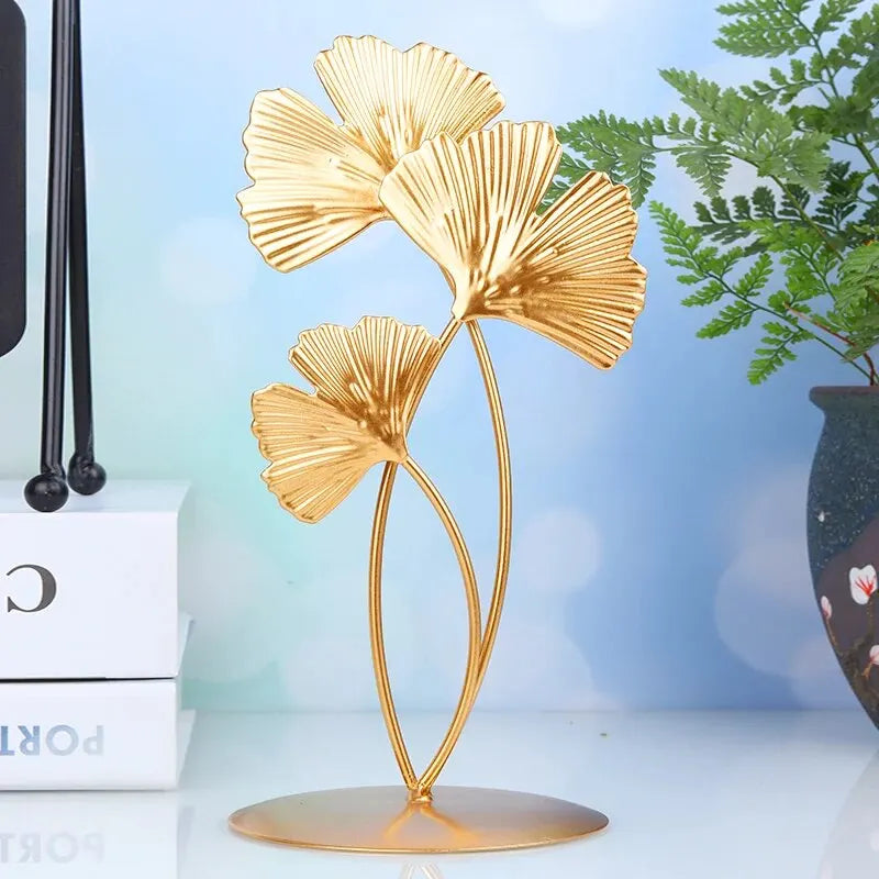 Gold Ginkgo Blatt Eisen Skulptur
