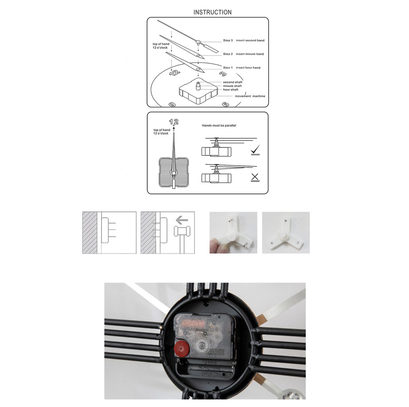 Gold- oder Bronze-Skelett-Wanduhr