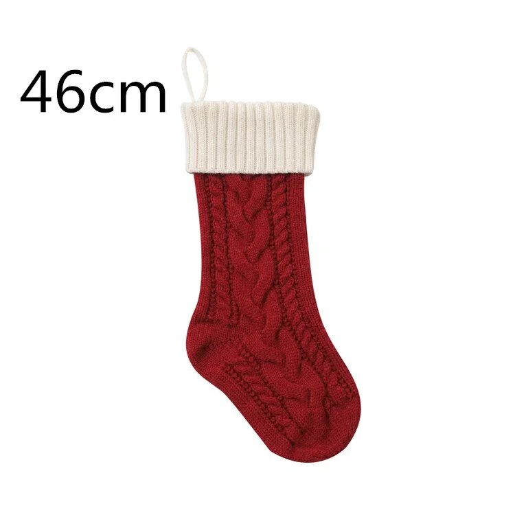 Großer Kabelgestrickter Weihnachtsstrumpf - 13 Farben