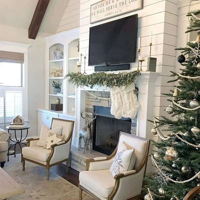 Großer Kabelgestrickter Weihnachtsstrumpf - 13 Farben