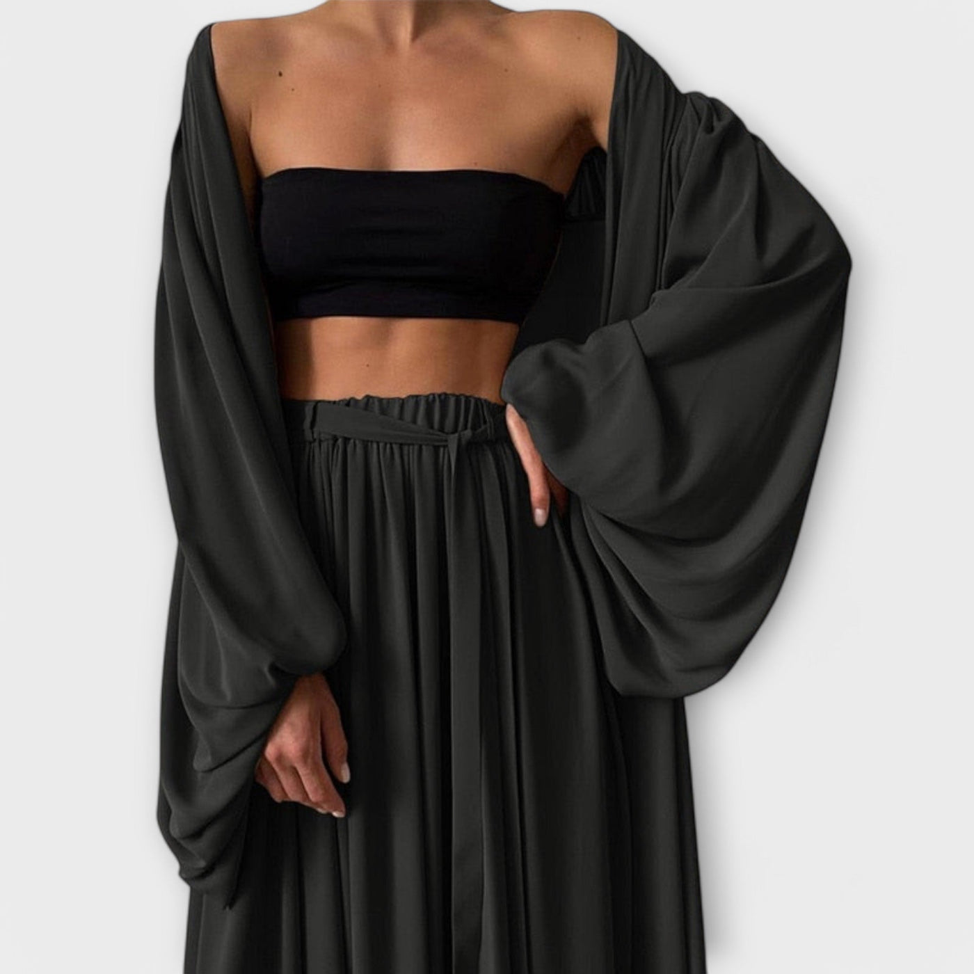 Lumara – Dreiteiliges Loungewear-Set mit Kimono