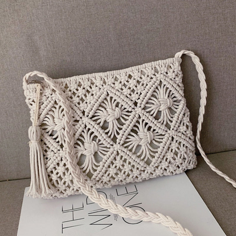 Boho Schultertasche Damen – Handgewebt, Sommerlich & Verstellbar