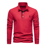 Antoine - Langärmeliges Herren-Poloshirt für den Alltag in Rot