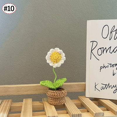 Handgefertigte Häkelblumentopf-Dekoration