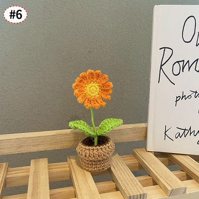 Handgefertigte Häkelblumentopf-Dekoration